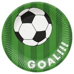 Runder Pappteller „Soccer Green“, Durchmesser 23 cm, 8 Stück