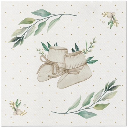 Premium-Airlaid-Servietten, „Hello Baby“, 1/4, 40 x 40 cm, 50 Stück