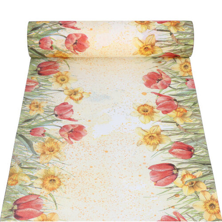PREMIUM-Papiertischläufer auf Rolle, „Tulips“, 40 cm x 24 m, 1 Stück