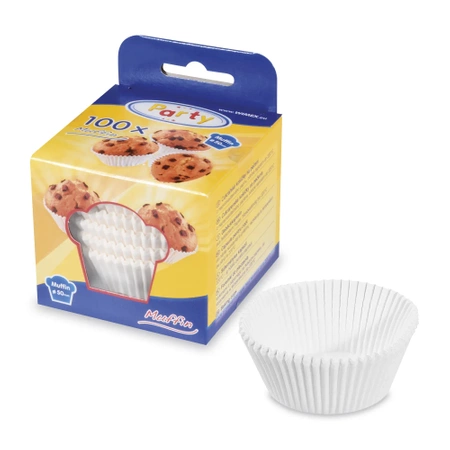 Weiße Muffinförmchen, Durchmesser 50 mm, Höhe 30 mm, 100 Stück