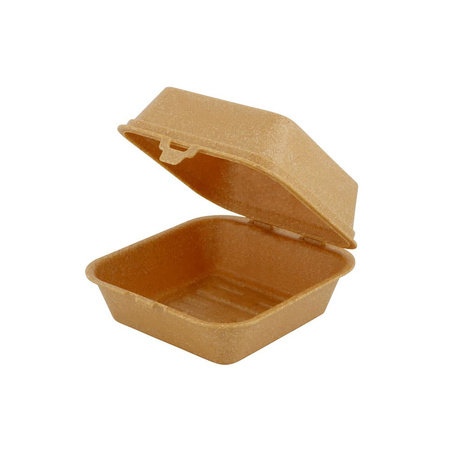Wiederverwendbare Burgerboxen, braun, 16 x 15 x 8,5 cm, 60 Stück