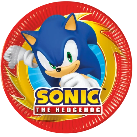 Pappteller „Sonic SEGA“, 20 cm, 8 Stück