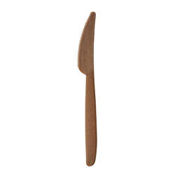Messer aus Holzfasern „REUSE“ WPC, dunkelbraun, 18,5 cm, 50 Stück