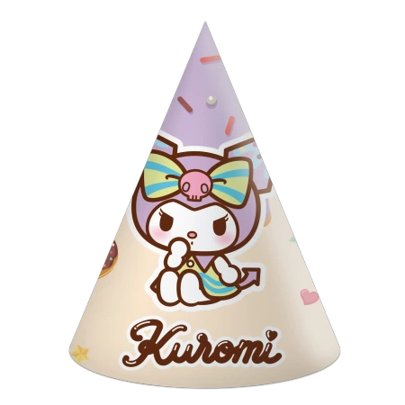 Papierhütchen „Hello Kitty & Kuromi“, 6 Stück