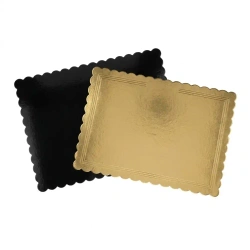 Tortenunterlage, dick, beidseitig gold‑schwarz, 30 x 40 cm, 1 Stück