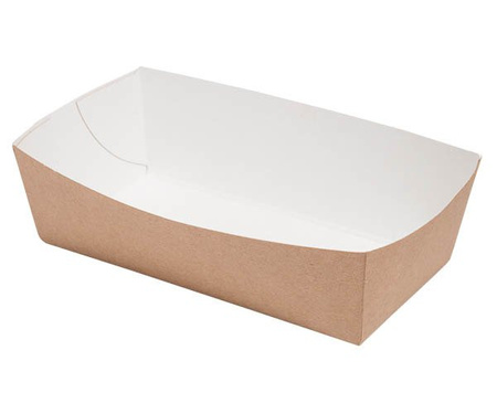 Tiefe Papierschale aus Kraftpapier, 14 x 7 x 4,5 cm, 100 Stück