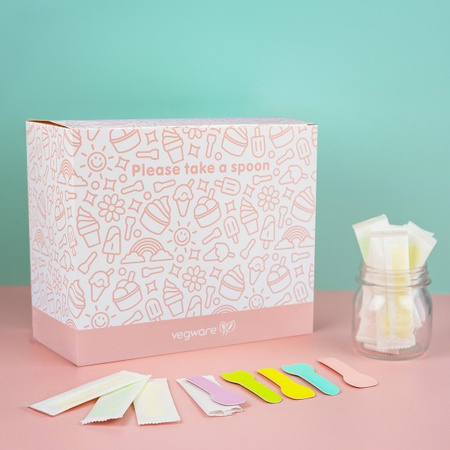 Tutti Frutti-Eislöffel aus Papier, einzeln verpackt, 9 cm, 500 Stück