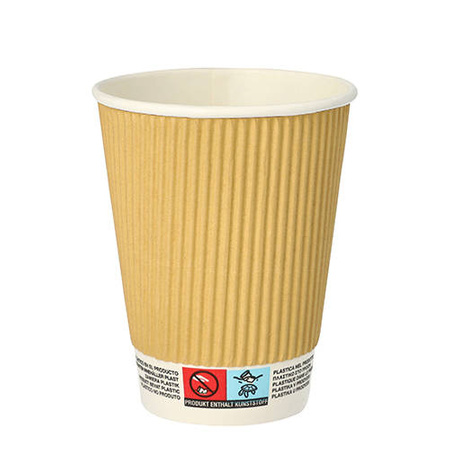 Wellpappe-Pappbecher, 350 ml, Durchmesser 90 mm, 25 Stück