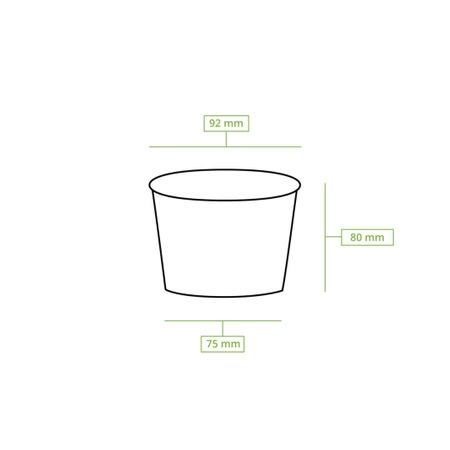 Kraftpapier-Eisbecher, 300 ml, Durchmesser 92 mm, 50 Stück