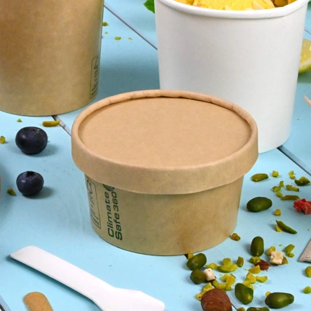 Papierdeckel für Eisbecher mit einem Durchmesser von 92 mm, 50 Stück