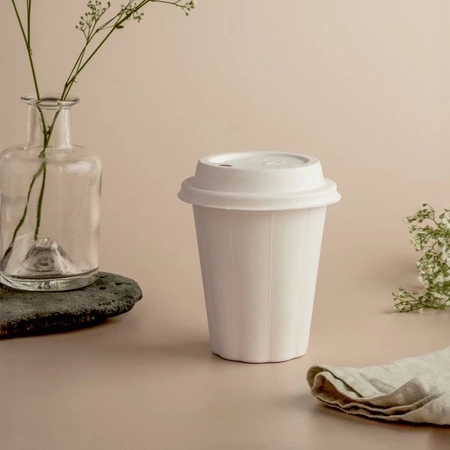 PREMIUM-Becher aus Zuckerrohr, 350 ml, Durchmesser 90 mm, 25 Stück