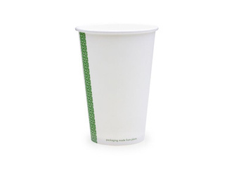 Weißer Vegware-Pappbecher, 450 ml, Durchmesser 90 mm, 50 Stück