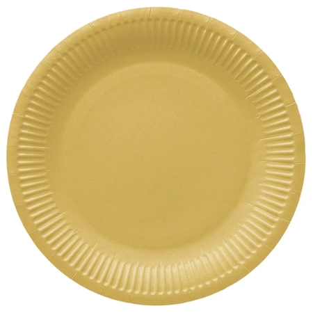 Runder Pappteller „Gold“, Durchmesser 23 cm, 8 Stück