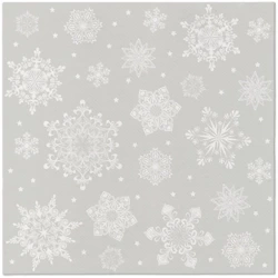 Premium-Airlaid-Servietten, „Snowflakes Silver“, 1/4, 40 x 40 cm, 50 Stück