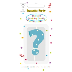 Geburtstagskerze Blau „?“ 1 Stück