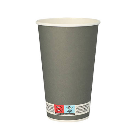Papierbecher „Beer“, grau, 400 ml, Durchmesser 90 mm, 20 Stück