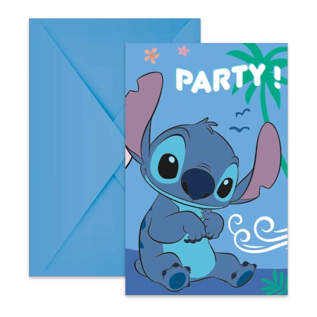 Einladungskarten mit Umschlag „Stitch“, 6 Stück