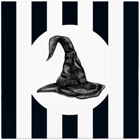 3-lagige Servietten „Striped Hat / Halloween“, 1/4, 33 x 33 cm, 20 Stück