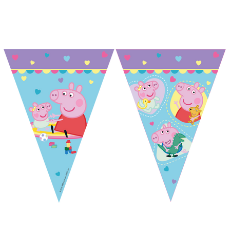 Papierflaggen-Girlande „Peppa Pig“, 2,3 m, 1 Stück