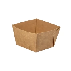 Quadratische Papierschale für Eis „Plastic Free“, Kraftpapier, 245 ml, 50 Stück