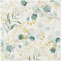 Premium-Airlaid-Servietten, „Golden Eucalyptus“, 1/4, 40 x 40 cm, 12 Stück