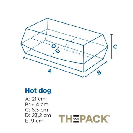 Thermobox „Hot Dog“, 23,2 x 9 x 6,3 cm, 50 Stück