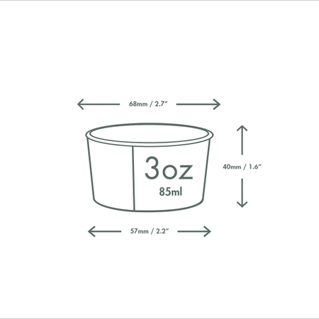 Papierbecher für Desserts und Eis, 120 ml, Durchmesser 75 mm, 50 Stück