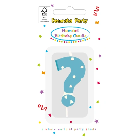 Geburtstagskerze Blau „?“ 1 Stück