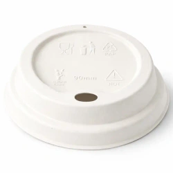 Deckel aus Zuckerrohr für Becher, Durchmesser 90 mm, 50 Stück