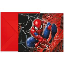 Einladungskarten mit Umschlag „Spider-Man“, 6 Stück