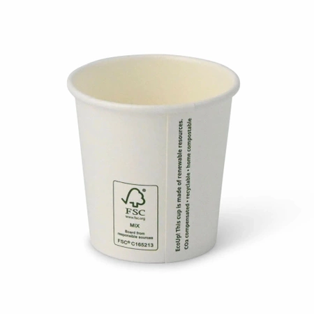 Weißer Papierbecher, Dispersionsbeschichtung, 120 ml, Durchmesser 62 mm, 50 Stück