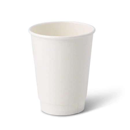Weißer doppelwandiger Pappbecher, 350 ml, Durchmesser 90 mm, 25 Stück
