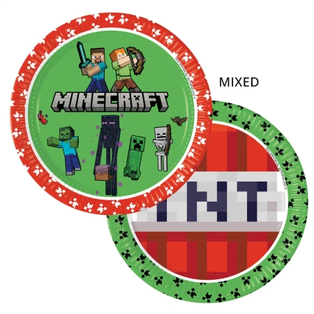 Pappteller „Minecraft“, 23 cm, 8 Stück