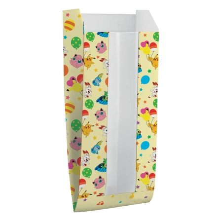 Papierbeutel mit Sichtfenster „Pokemon“, 12 × 25 cm, 10 Stk.