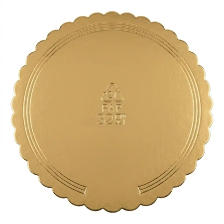 Tortenunterlage, dick, beidseitig gold‑schwarz, 32 cm, 1 Stück