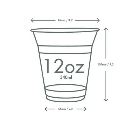 PLA-Becher „Green Tree“, 350 ml, Durchmesser 96 mm, 50 Stück