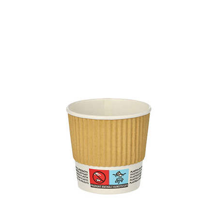 Wellpappe-Pappbecher, 100 ml, Durchmesser 60 mm, 25 Stück