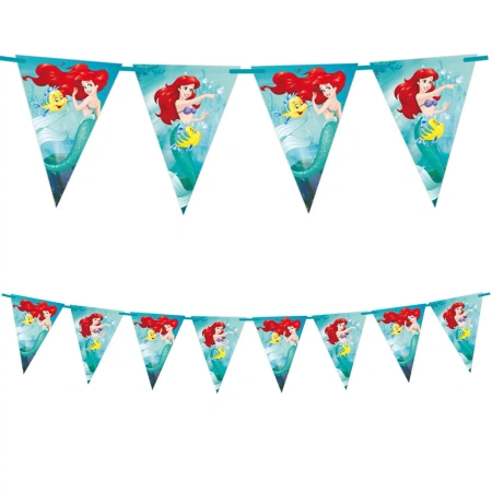 Papierflaggen-Girlande „Ariel, die kleine Meerjungfrau“, 2,3 m, 1 Stück