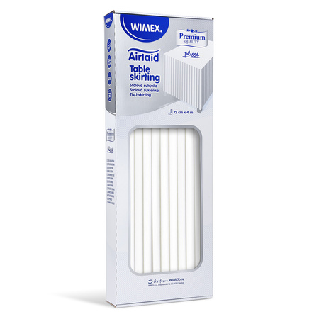 Tischschürze, weiß, aus Premium Airlaid-Papier, 0,72 × 4 m, 1 Stück