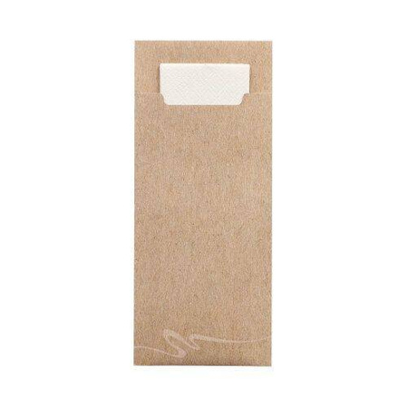Besteckbeutel mit weißer Serviette, 20 x 8,5 cm, 520 Stück