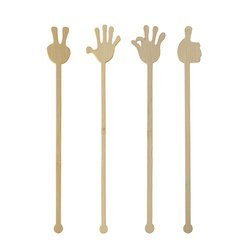 Bambus-Cocktailrührer „Hands“, 21 cm, 100 Stück