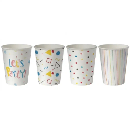 Papierbecher, Party Mix, Clarina, Ø 80 mm, 250 ml, 50 Stk.