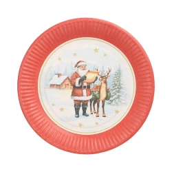 Runder Pappteller „Dear Santa“, 23 cm, 10 Stück