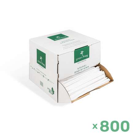 Weiße Papierstrohhalme, 8/197 mm, einzeln verpackt, 800 Stück