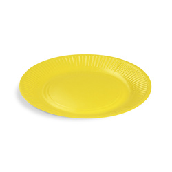 Runder Pappteller, gelb, Durchmesser 23 cm, 10 Stück
