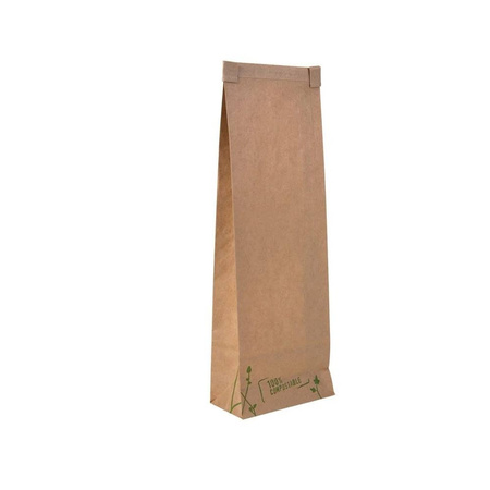 Papiertüte mit PLA-Fenster, 1350 ml, 9 x 4,7 x 26 cm, 50 Stück