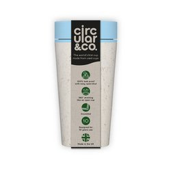 Mehrwegbecher Circular 340 ml, cremefarben & zartes Blau, 1 Stück