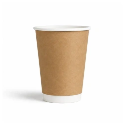 Doppelwandiger Kraftpapierbecher, glänzend, Dispersionsbeschichtung, 450 ml, Durchmesser 90 mm, 25 Stück
