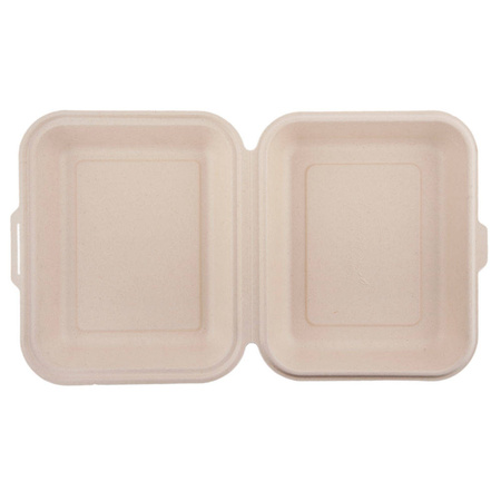 Zuckerrohr-Menübox, ungeteilt, zweilagig, 1500 ml, 24,1 x 21 x 4 cm, 50 Stück