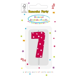 Geburtstagskerze „7“ in Rosa, 1 Stück